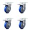 Service Caster 5 Inch Blue Polyurethane Swivel Top Plate Caster Set with Total Lock Brake SCC SCC-TTL20S514-PPUB-BLUE-4 - alternate 1